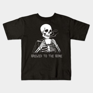 Funny Skeleton Goth Men Women Funny Halloween Coffee Kids T-Shirt